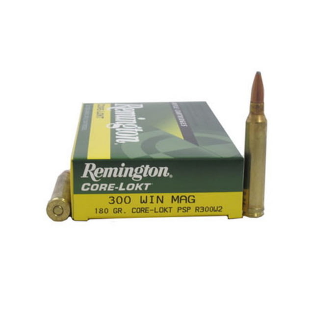 Remington Core-Lokt .300 Winchester Magnum 180 Grain Core-Lokt Pointed Soft Point Centerfire Rifle Ammo 20 Rounds ington Core-Lokt .300 Winchester Magnum 180 Grain Core-Lokt Pointed Soft Point Centerfire Rifle 20 Rounds Ammo