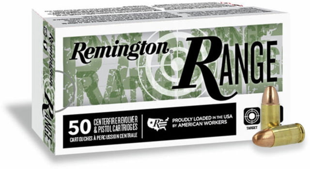 ington 9mm Luger 115 Grain Full Metal Jacket Range Centerfire Pistol 50 Rounds Ammo