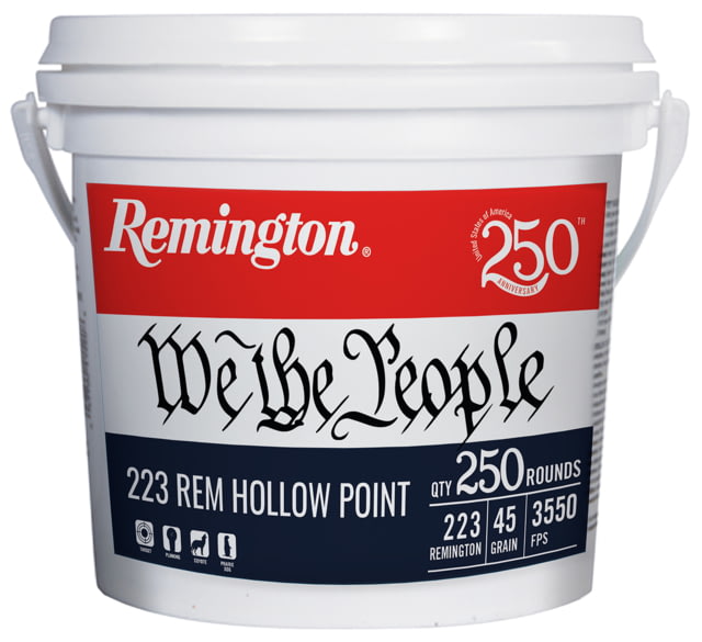 Remington We The People Bucket 223 Remington 55 Grain Full Metal Jacket Rifle Ammo 250 Round - Remington