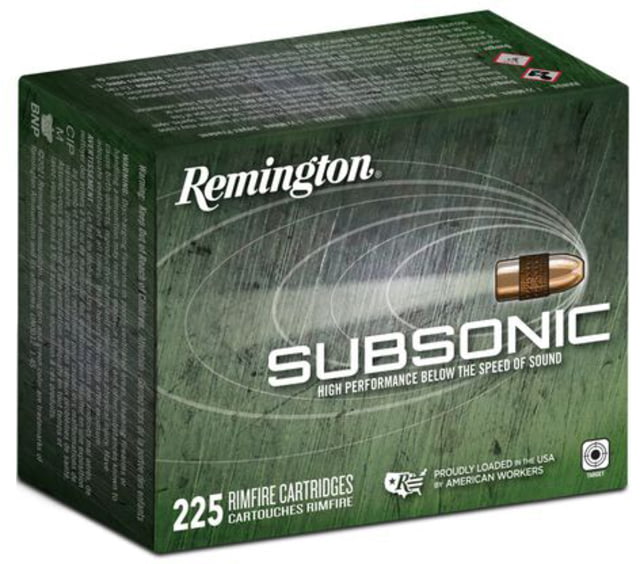 ington Subsonic .22 Long Rifle 40 Grain Hollow Point Brass Cased Rimfire 225 Rounds Ammo