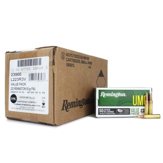Remington Arms Co. Inc. Remington UMC Rifle Ammunition .223 Rem 55 gr FMJ 3240 fps 400/ct 8-50/ct  CASE - Remington