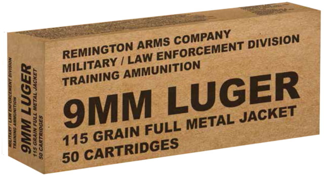 Remington B9 mm3 Overrun 9 mm Luger 115 GR Full Metal Jacket FMJ 50 - Remington