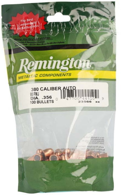 Remington Component Handgun Bullet 380 95 Grain Full Metal Jacket Pistol Bullet 100 - Remington