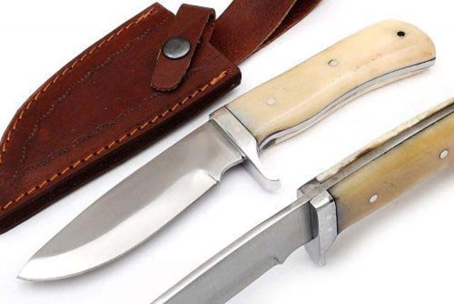 Remington Back Woods Skinner 6.5in Fixed Blade Knife Stainless Steel V-Flat Blade Coffee Brown Jigged Bone Handle - Remington