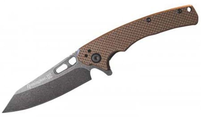 Remington EDC Coping 4in Folding Knife G10 Tan Handle D2 Stone Washed