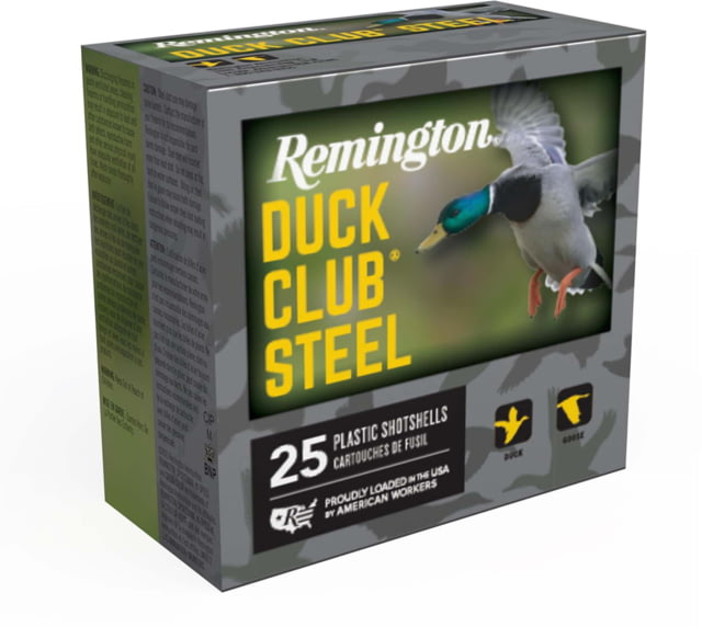ington Duck Club Steel 12 Gauge 1 3/8oz 3-1/2in Shotgun BB Shot 25 Rounds Ammo