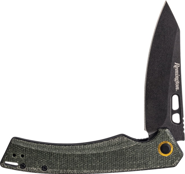 Remington EDC Linerlock Coping 4.5in Folding Knife Green Micarta Handle - Remington