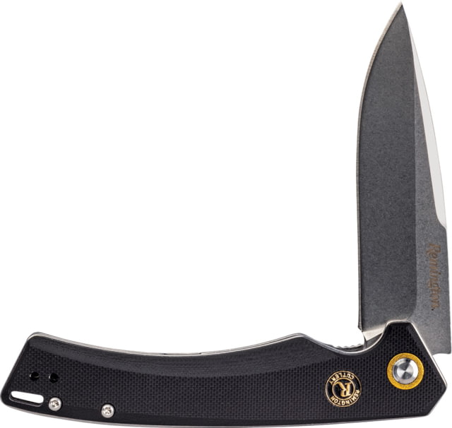 Remington EDC Linerlock Drop Point 4.75in Folding Knife Black G10 Handle - Remington