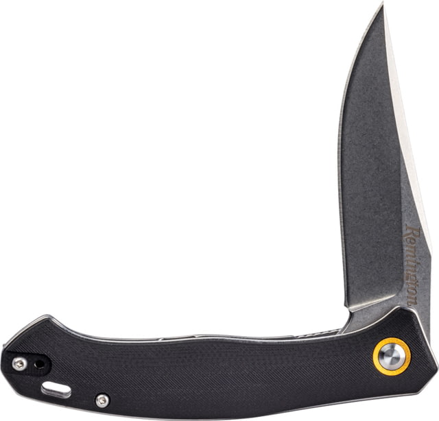 Remington EDC Clip Linerlock 4.5in Folding Knife Black Micarta Handle - Remington