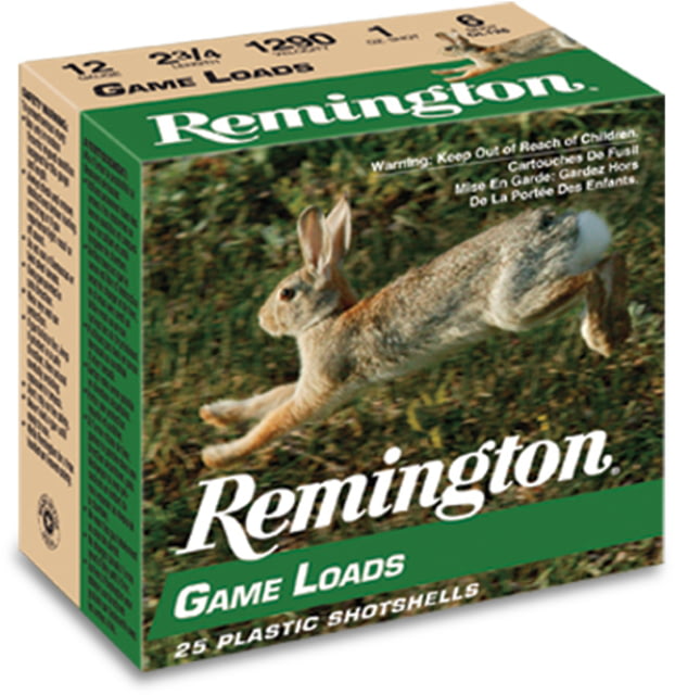 ington Lead Game Loads 20 Gauge 7/8oz 2.75in 1225 Ft/s #8 Centerfire Shotgun 25 Rounds Ammo
