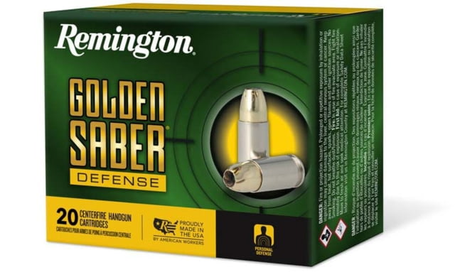 ington Golden Saber Defense 10mm Auto 180 Grain Brass-Jacketed Hollow Point Nickel Plated Brass Cased Centerfire Pistol 20 Rounds Ammo