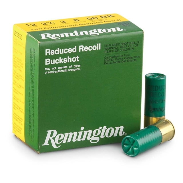 Remington LE Reduced Recoil 12 Gauge 8 Pellets 2 3/4in Shotgun Buckshot Ammo 250 Rounds - Remington
