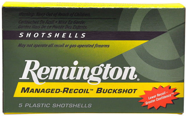 ington Managed-Recoil 12 Gauge 8 Pellet 2.75in Buckshot Shotgun#00 5 Rounds Ammo