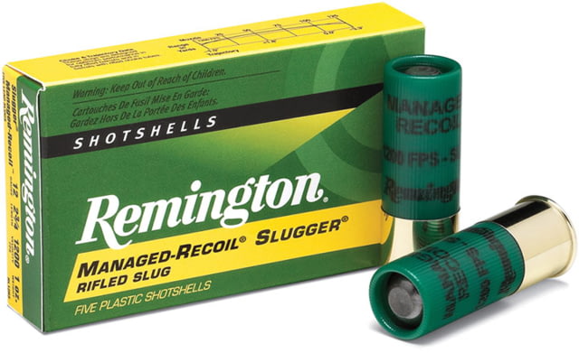 ington Managed-Recoil Slugger 12 Gauge 1oz 2 3/4in Rifled Slug Shotgun 5 Rounds Ammo