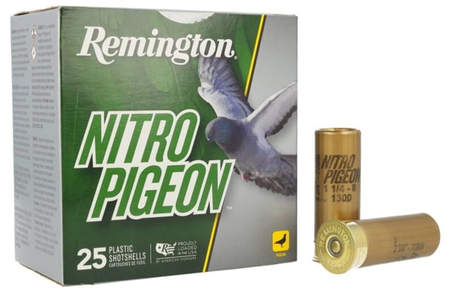 ington Nitro Pigeon 12 Gauge 1 1/4oz 2-3/4in Shotgun 8 Shot 25 Rounds Ammo