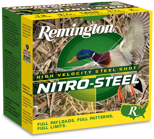 ington Nitro-Steel High Velocity 10 Gauge 1 1/2oz 3.5in 1450 Ft/s #2 Centerfire Shotgun 25 Rounds Ammo