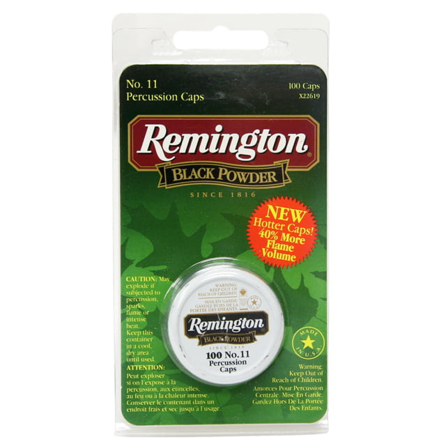 Remington Ammunition Percussion Cap Black Powder Brass #11 100 Per Box X - Remington