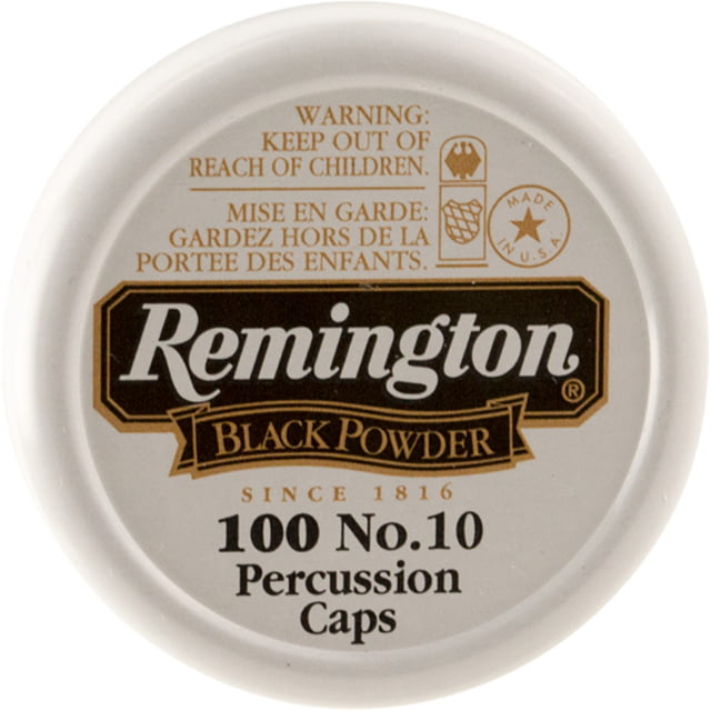 Remington Ammunition Percussion Cap Black Powder Brass #10 100 Per Box X - Remington