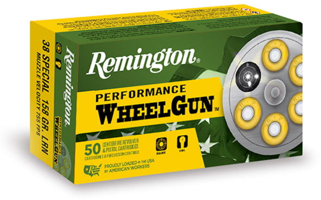 ington Performance Wheelgun .38 Special 158 Grain Lead Round Nose Centerfire Pistol 50 Rounds Ammo