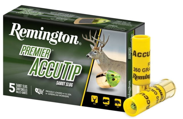 Remington Premier AccuTip Sabot Slugs 20 Gauge 260 Grain Power Port Tip Slug 3in Centerdire Shotgun Slug Ammo 100 Round - Remington