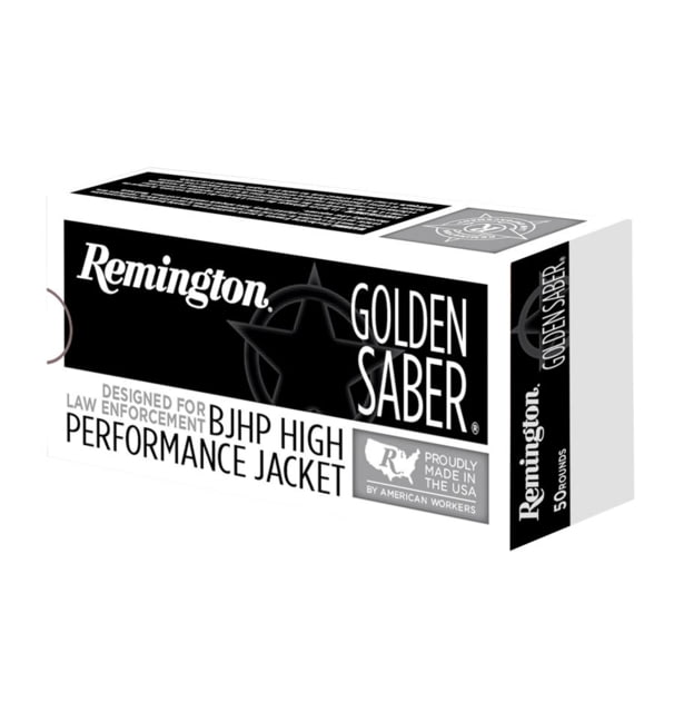 Remington Premier Golden Saber .45 Auto Bonded 185 Grain BJHP Brass Case Pistol Ammo 500 Rounds/Case - Remington