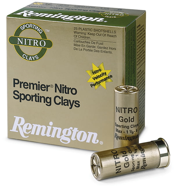 ington Premier Nitro Sporting Clays 12 Gauge 1 1/8oz 2.75in 1300 Ft/s #8 Centerfire Shotgun 25 Rounds Ammo