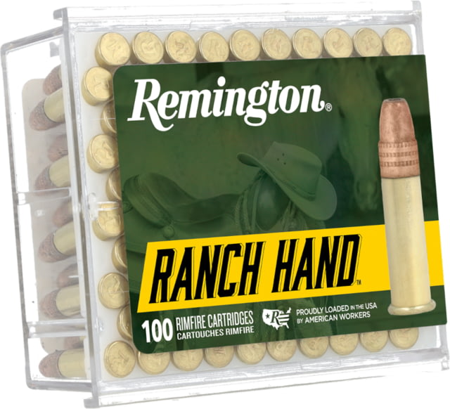 Remington Ranch Hand 22LR 42 Grain 22 Yellow Jacket Plated Hollow Point Cased Rimfire Ammo 100 Rounds - Remington