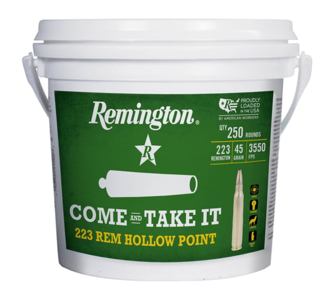 ington .223 Remington 45 Grain JHP Brass Rifle 250 Rounds Ammo
