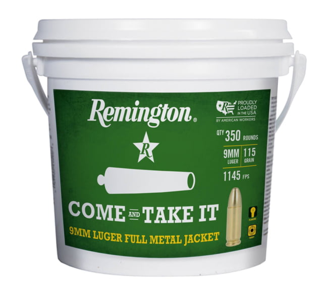 ington 9mm Luger 115 Grain FMJ Brass Pistol 350 Rounds Ammo
