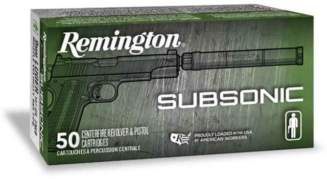 ington Subsonic .45 ACP 230 Grain Flat Nose Enclosed Base Centerfire Pistol 50 Rounds Ammo