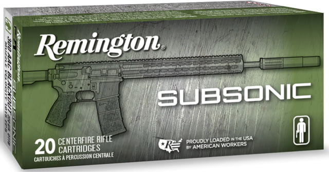 ington Subsonic .300 AAC Blackout 220 Grain Open Tip Flat Base Centerfire Rifle 20 Rounds Ammo