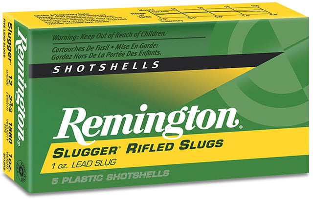 ington Slugger Rifled Slugs 20 Gauge 5/8oz 1580 Ft/s Rifled Slug Hollow Point 2.75in Centerdire Shotgun Slug 5 Rounds Ammo