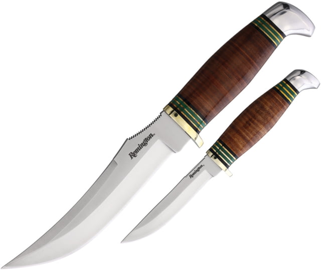 Remington Remington Stacked Leather Piggy Back Fixed Blade Stainless Steel Brown Leather Sheath - Remington