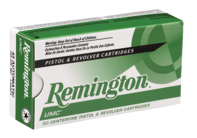 Remington UMC .45 ACP 230 Grain Full Metal Jacket Brass Cased Pistol Ammo 50 Rounds ington UMC .45 ACP 230 Grain Full Metal Jacket Brass Cased Pistol 50 Rounds Ammo