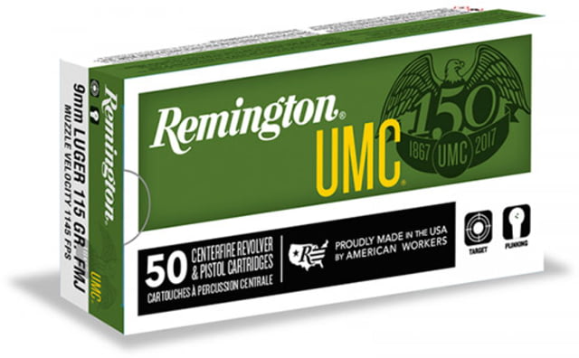 ington UMC .38 Special 158 Grain Lead Round Nose Centerfire Pistol 50 Rounds Ammo