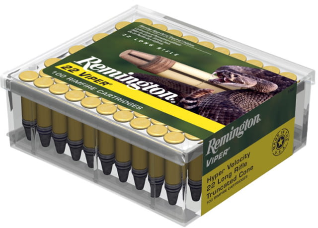 ington 22 Viper .22 Long Rifle 36 Grain Truncated Cone Solid Bullet Brass Cased Rimfire 50 Rounds Ammo