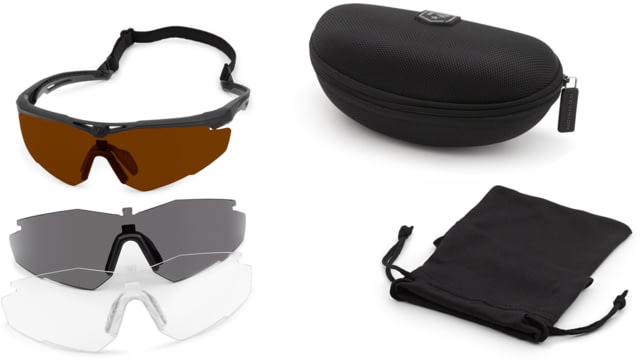 Revision Critical Shooting Glasses Black Frame Clear & Smoke Lens Large - Revision