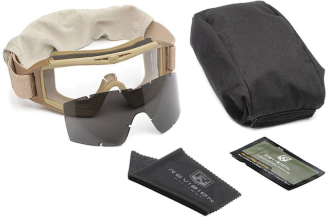 Revision Desert Locust Military Goggle System Tan w/ Clear & Smoke Lenses - Revision