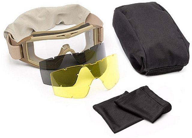 Revision Desert Locust Ballistic Goggles Essential Kit Tan w/ Clear Solar Lenses - Revision