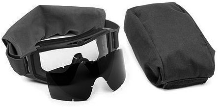 Revision Desert Locust Ballistic Goggles Essential Kit Black w/ Clear Solar Lenses - Revision