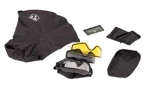 Revision Snowhawk Deluxe Goggle System w/ Clear Solar Yellow High-Contrast Lenses Black Frame - Revision