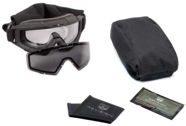Revision I-VIS Snowhawk Ballistic Goggle System Essential Kit Clear/Smoke Lens Black Frame - Revision