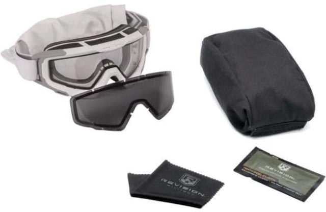Revision I-VIS Snowhawk Ballistic Goggle System Essential Kit Clear/Smoke Lens White Frame - Revision