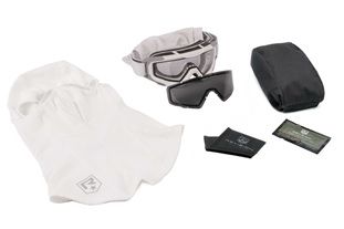 Revision Snowhawk U.S. Military Goggle System w/ Clear and Smoke Lenses White Frame - Revision