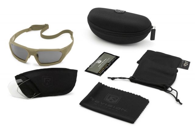 Revision Unisex Shadowstrike Ballistic Sunglass Military Tan w/ Clear Solar Lenses - Revision
