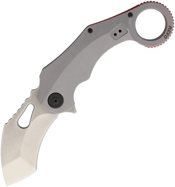 Revo K9 Karambit Folding Knife 2.88" stonewash finish stainless karambit blade Gray titanium handle - Revo Knives