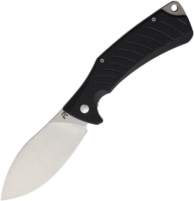 Revo Ness Linerlock Folding Knife 3.38" stonewash finish D2 tool steel blade Black G10 handle - Revo Knives