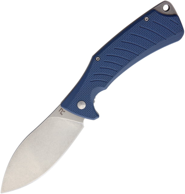 Revo Ness Linerlock Folding Knife 3.5" stonewash finish stainless blade Blue textured G10 handle - Revo Knives