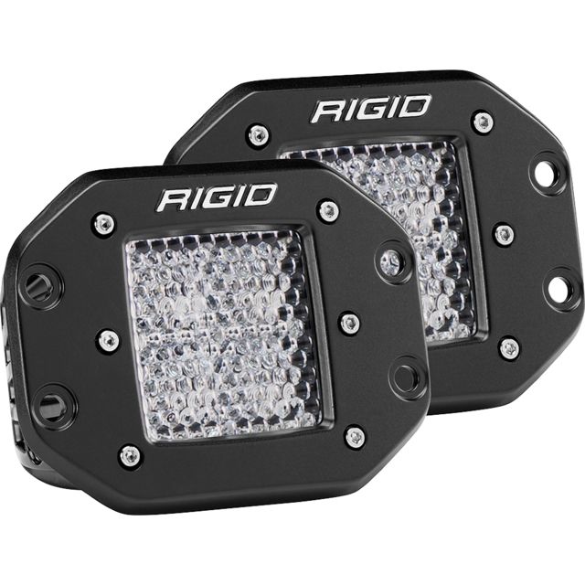 Rigid Industries D-Series PRO Flush Mount Diffused Light, Pair, Black, 212513