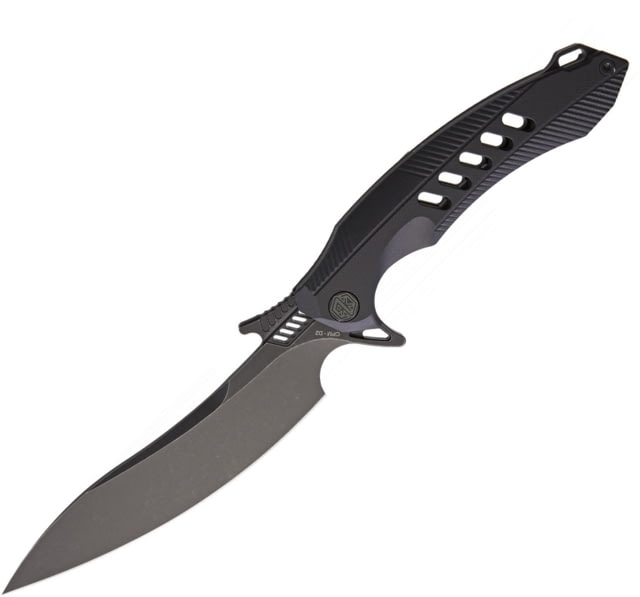 Rike Knife F1 Fixed Bladewash Knife 10.5in Overall 5in Black Stonewash D2 Tool Steel Blade Black G10 Handle Black Kydex Sheath - Rike Knife